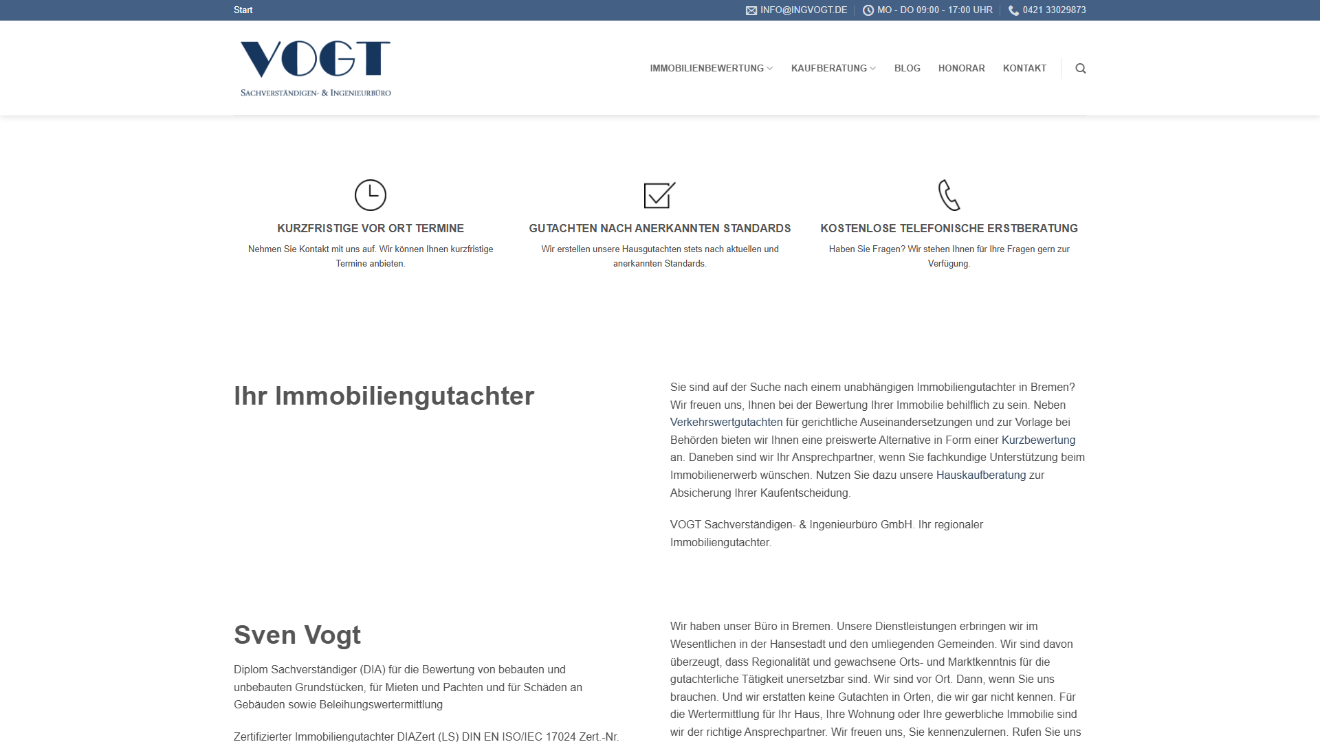 VOGT Sachverständigen- & Ingenieurbüro GmbH Immobiliengutachter Bremen