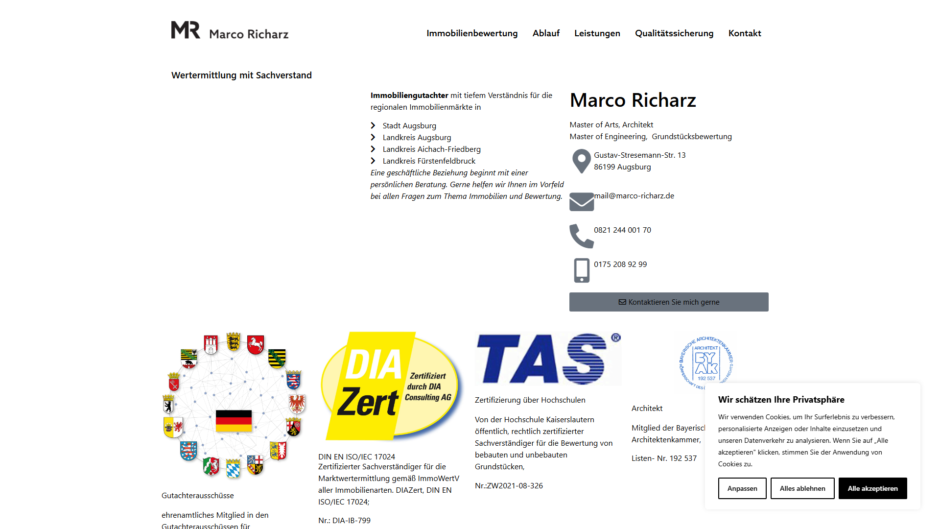 Sachverständigenbüro Marco Richarz Immobilienbewertung Augsburg