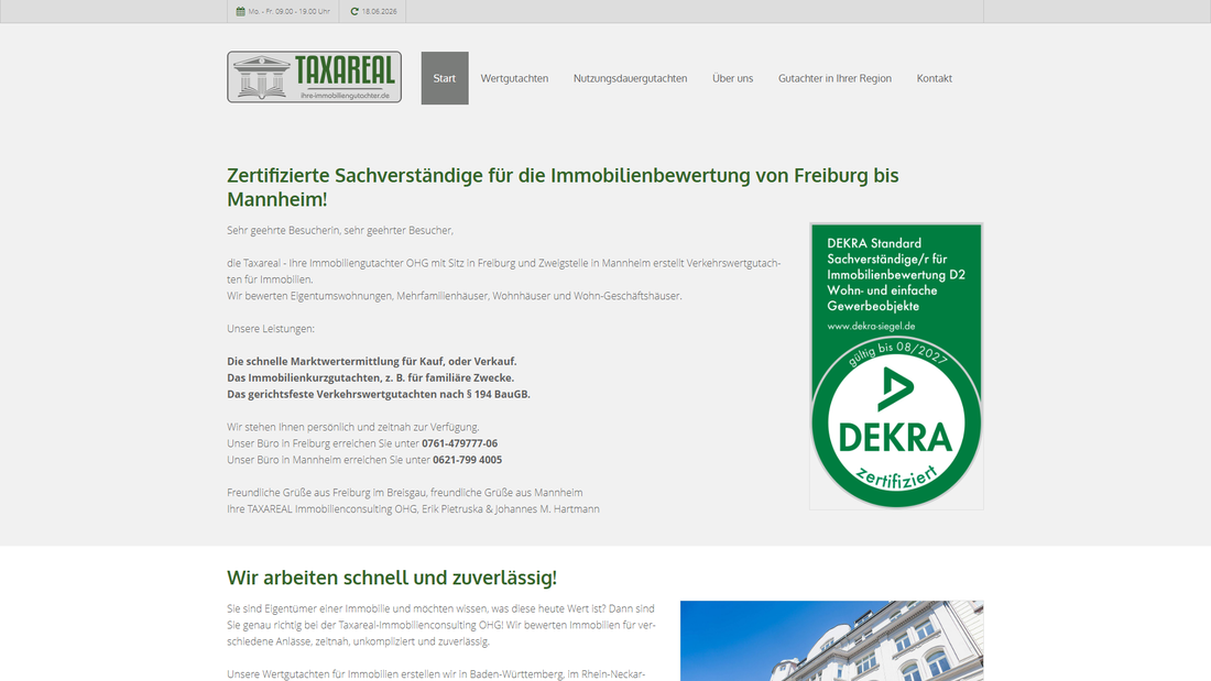 Taxareal Immobiliengutachter Immobilienbewertung Mannheim